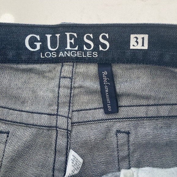 GUESS Jeans Rebel Straight Leg Dark Blue Denim Size 31 x 32 - Picture 13 of 14